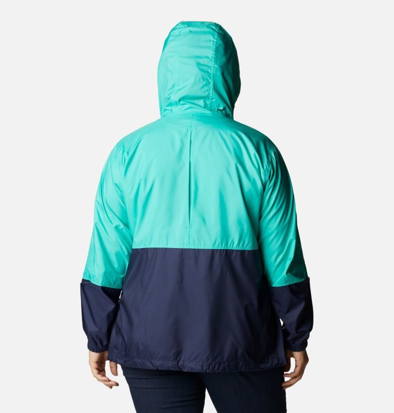 Women's Columbia Flash Forward Windbreaker Jackets Turquoise / Navy | Plus Size CA-W5L6C